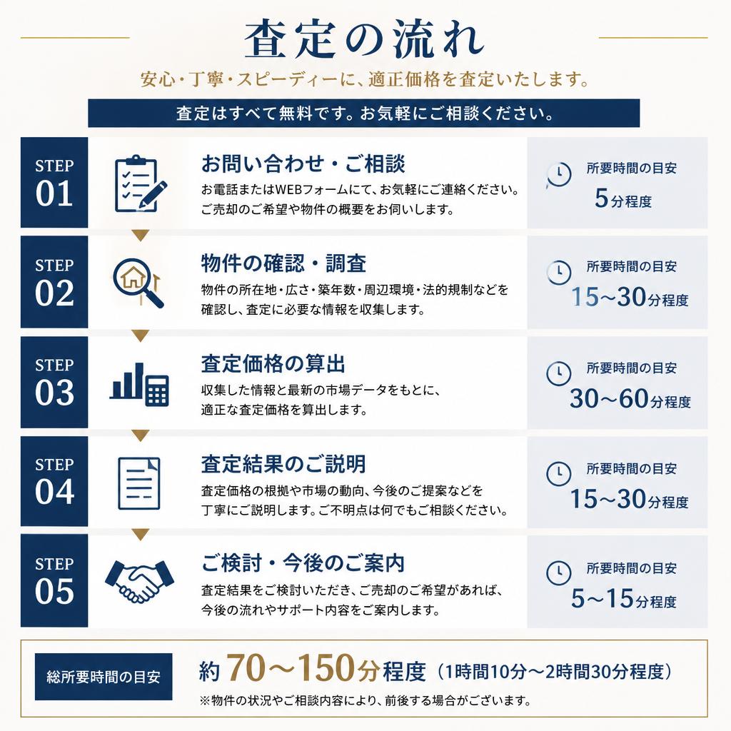 査定の流れと所要時間
