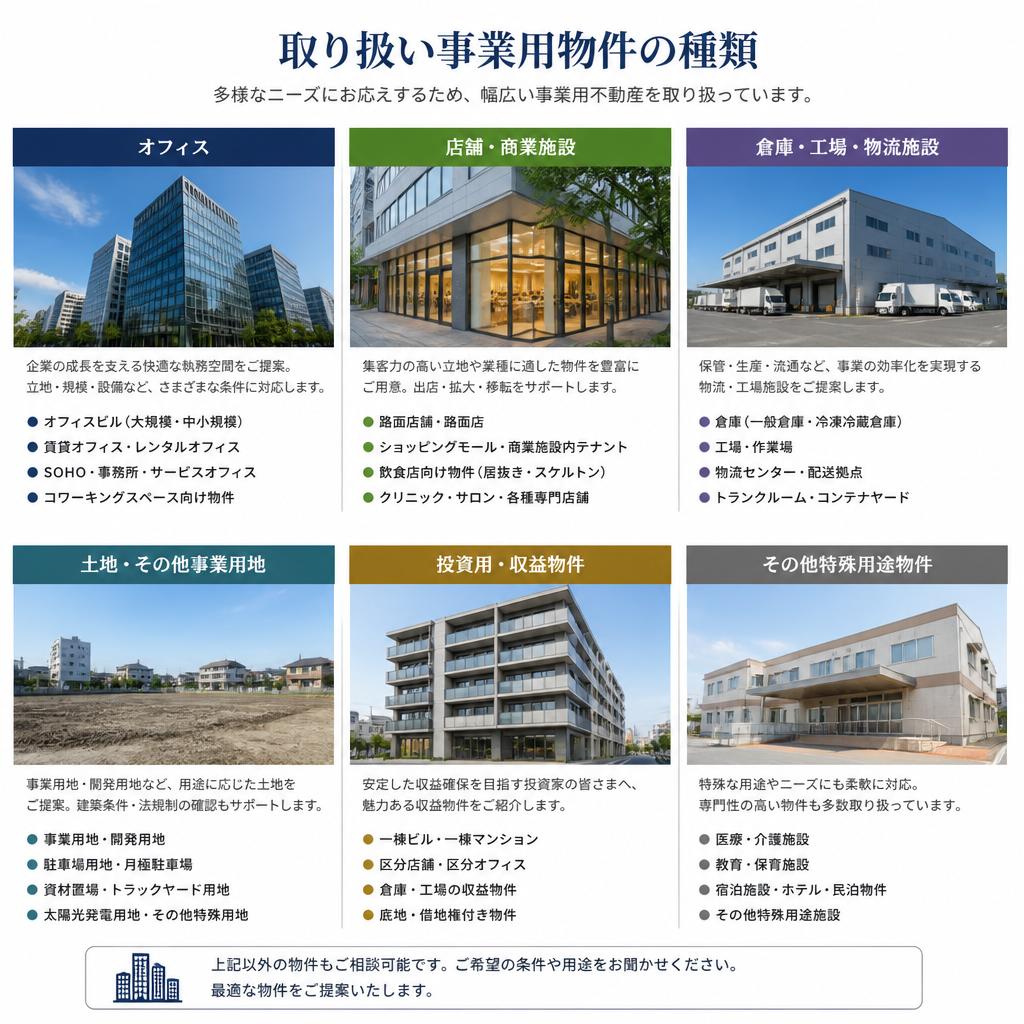 様々な事業用物件の紹介