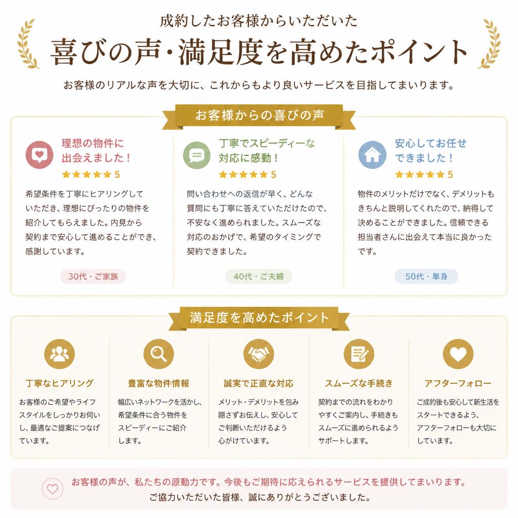 購入者の声：満足の理由