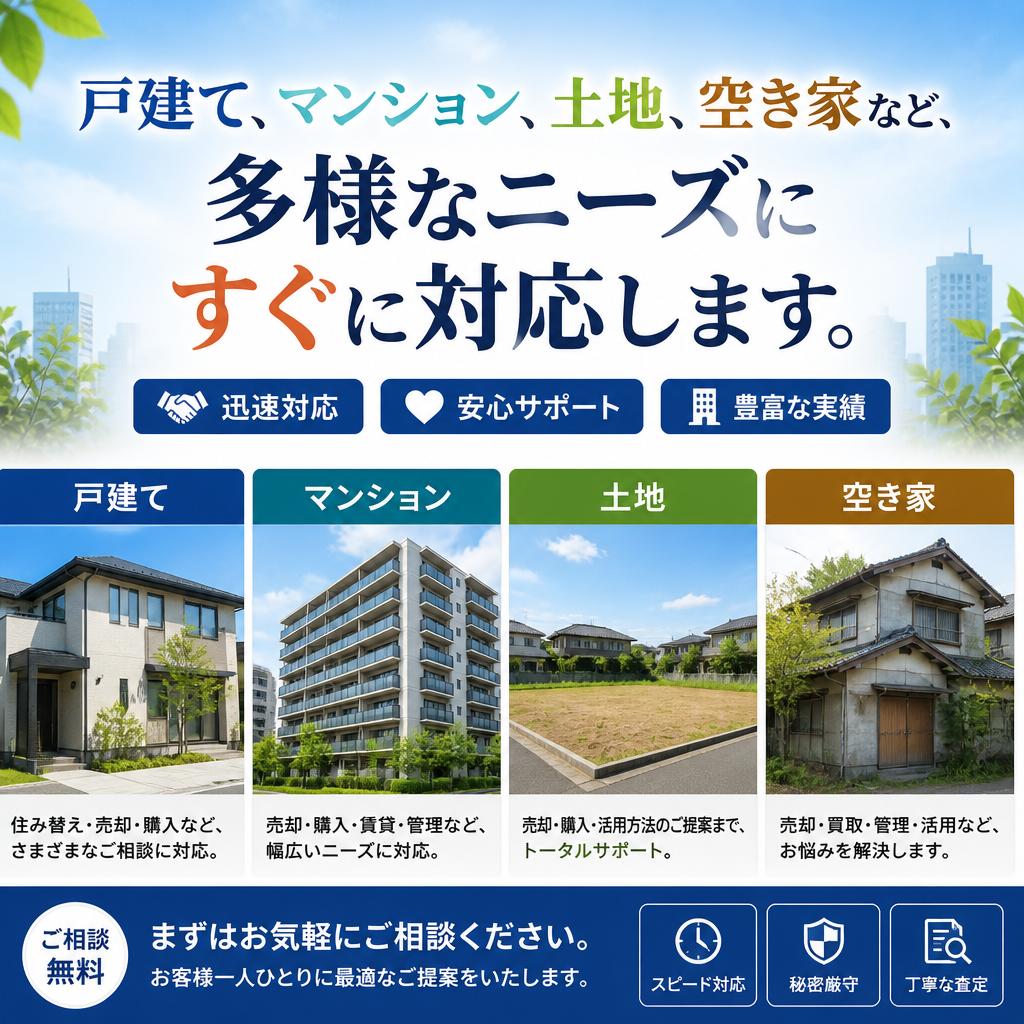 広範な物件に対応
